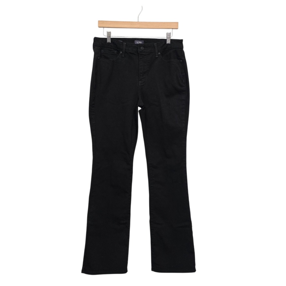 NYDJ Barbara Bootcut Jeans Black High Rise Lift Tuck Technology Womens Size 12